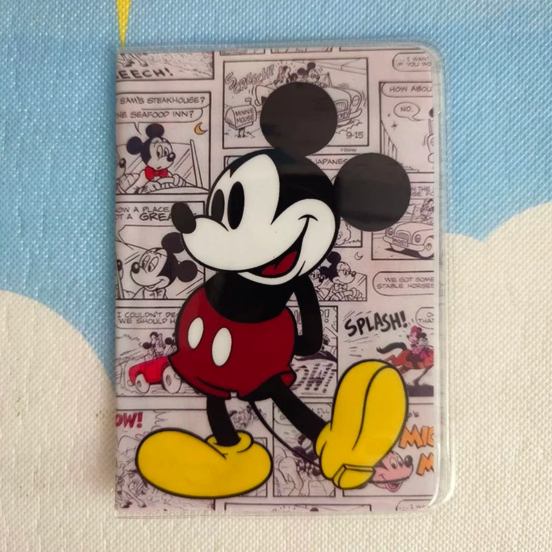 6 Colors Disney Mikey Mouse Passport Holder PVC Leather Travel Passport Cover Case Card ID Holders 14cm*9.6cm
