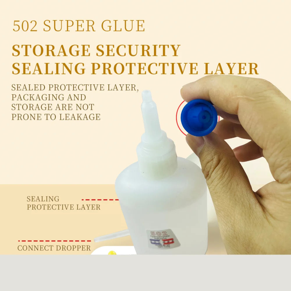 502 Super Glue Cyanoacrylate Instant Strong Quick Dry Adhesive for Caremic Plastic Crafts Jewelry Toys Shoes 10/20/35/50/100g