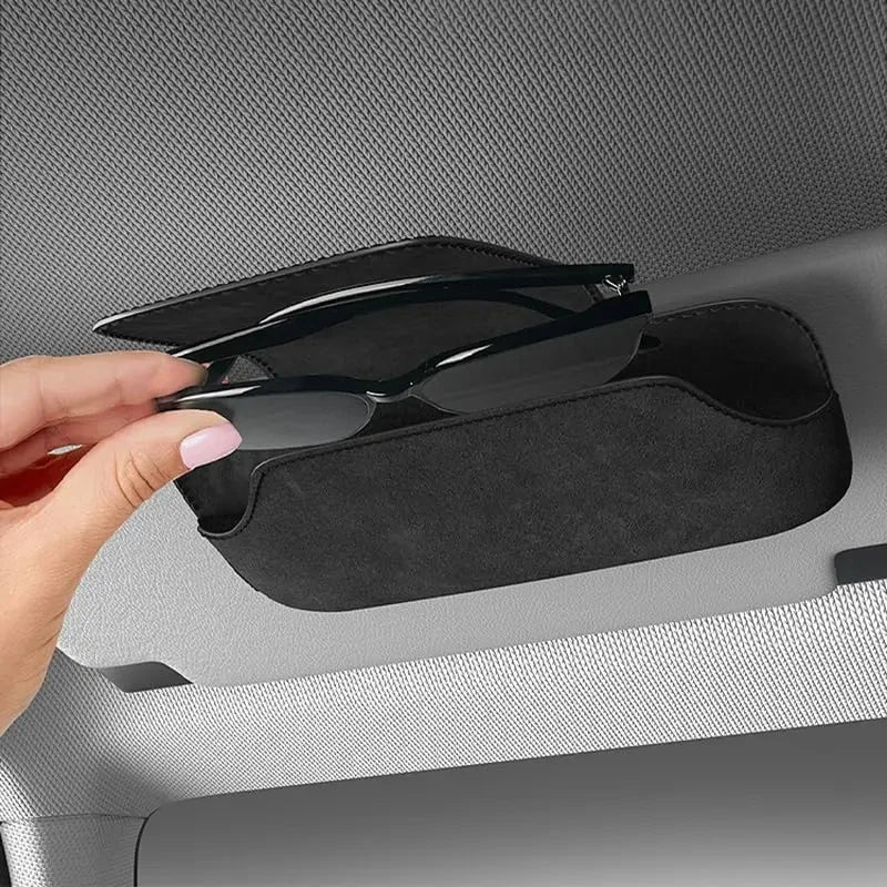 Universal Car Sun Visor Eyeglasses Holder Anti-Scratch Lining Glasses Organizer Accessory