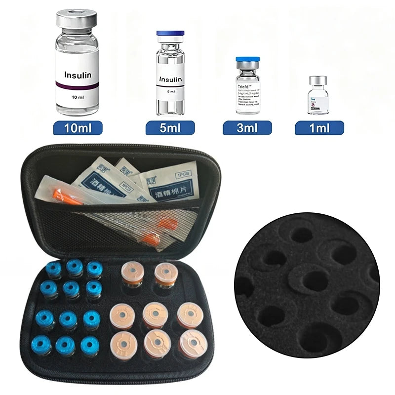 6/9 Slots Vial Storage Bag 3ml Vial Peptide Storage Box Portable Storage Bag Mini Vial Organizer Bags Insulin Set Contanizer Bag