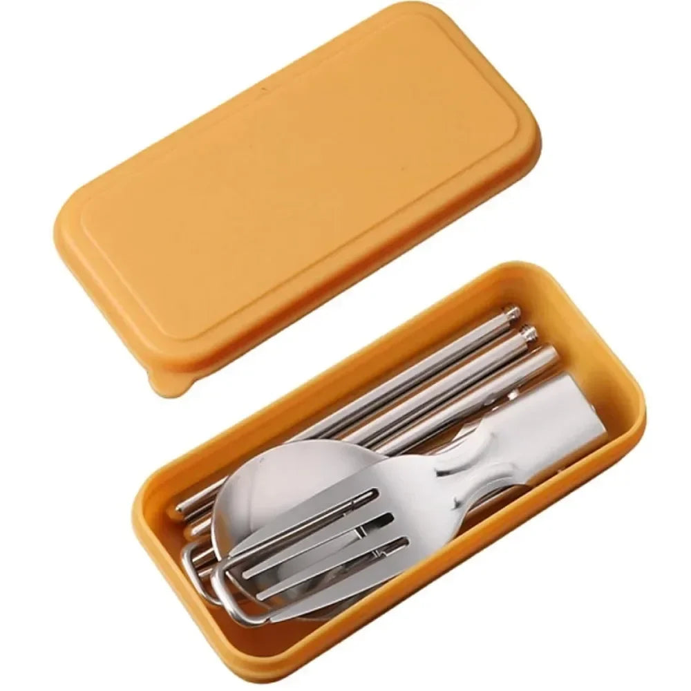 Folding Spoon Fork Set, 304 Stainless Steel Portable Camping Utensils, Compact Outdoor Cutlery for Travel Hiking Picnic
