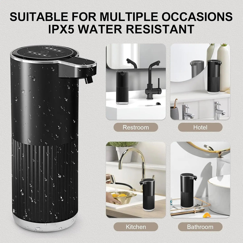350ML Soap Dispenser Foam Liquid Wall-Mounted IPX5 4-Levels Adjustable Rechargeable Electric Intelligent Automatic Sense