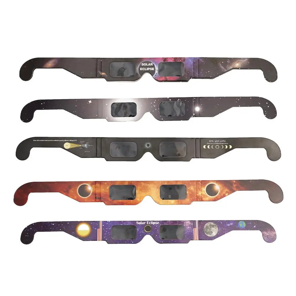 1pc Paper Solar Eclipse Glasses Anti-uv Viewing Glasses Safe Shades Random Color Protect Eyes Crisp Image Goggles ISO Certified