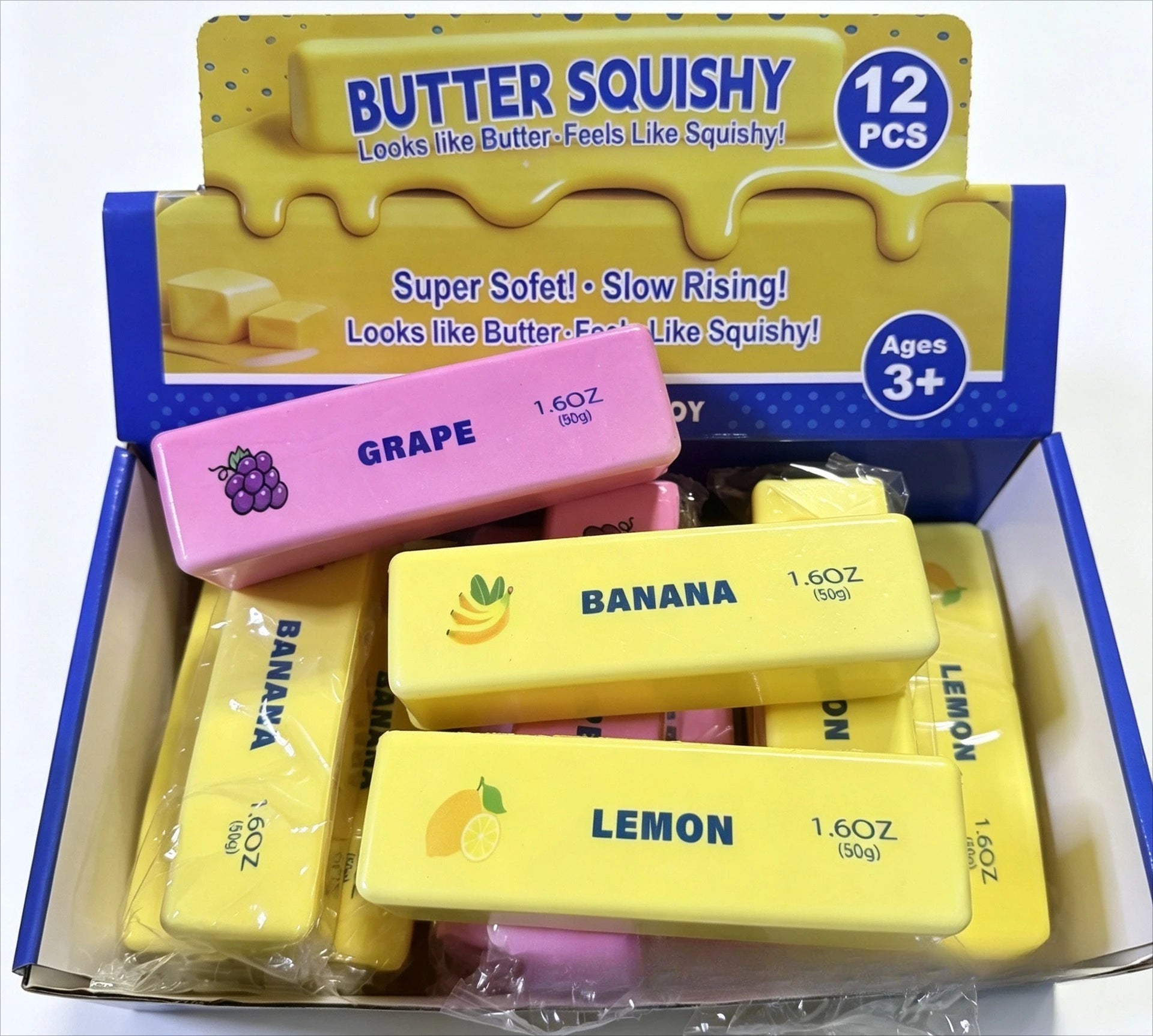 1/6/12pcs Soft Slow Rebound Butter Stick Realistic Silicone Squeeze Stress Relief Gadget Funny Anti-Anxiety ﻿Squeeze Party Gift