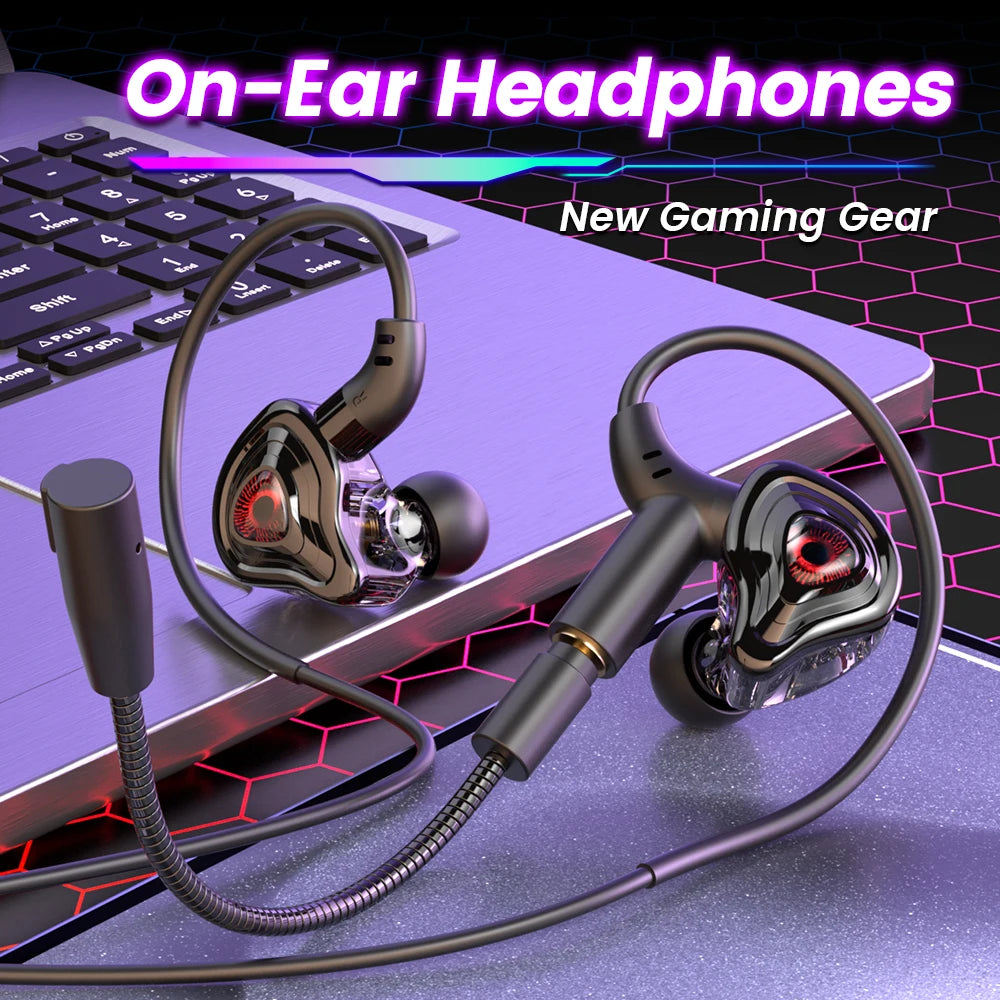 Game wired headphones Type C&3.5mm In-ear Earphones HiFi Stereo Headsets Sport Gaming Headphone with HD Mic For Phone Laptop