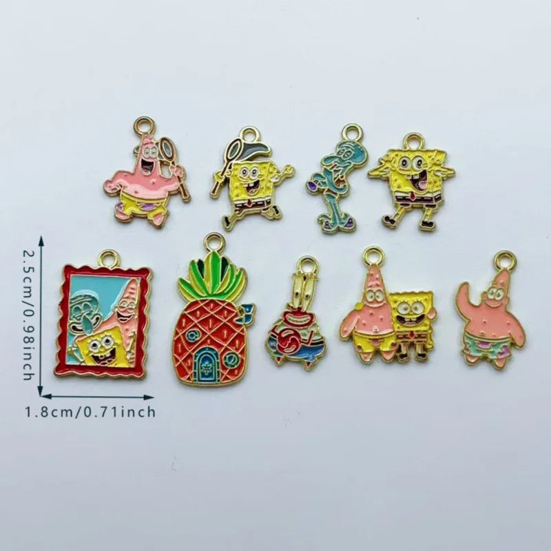 10pcs Cartoon Anime DIY Jewelry Accessories Alloy Drip Oil Pendant Keychain Earrings Bag Pendant