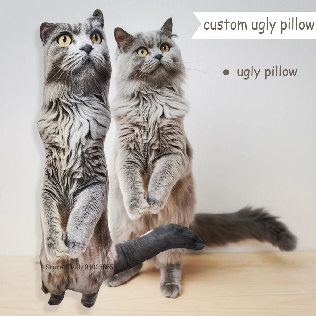 IHX Personalized 3D Animals Photo Pillow,Custom Dog/Cat Pillows,Pet Lover Memorial Cushion,Creative Gift Sofa Throw Pillow
