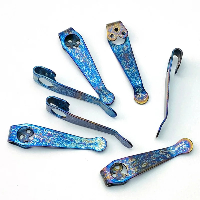 12 Colors Titanium Pocket Clip Back Clamp for Spyderco C81 Paramilitary 2 Endura4 C10 Manix2 C11 Delica4 G10 Police Para3 Knives