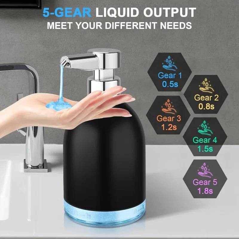 Smart Soap Dispenser Bottle 5 Gear USB Rechargeable 1200Mah 320ML Automatic Dispenser Sensor Pump for Household Bathroom