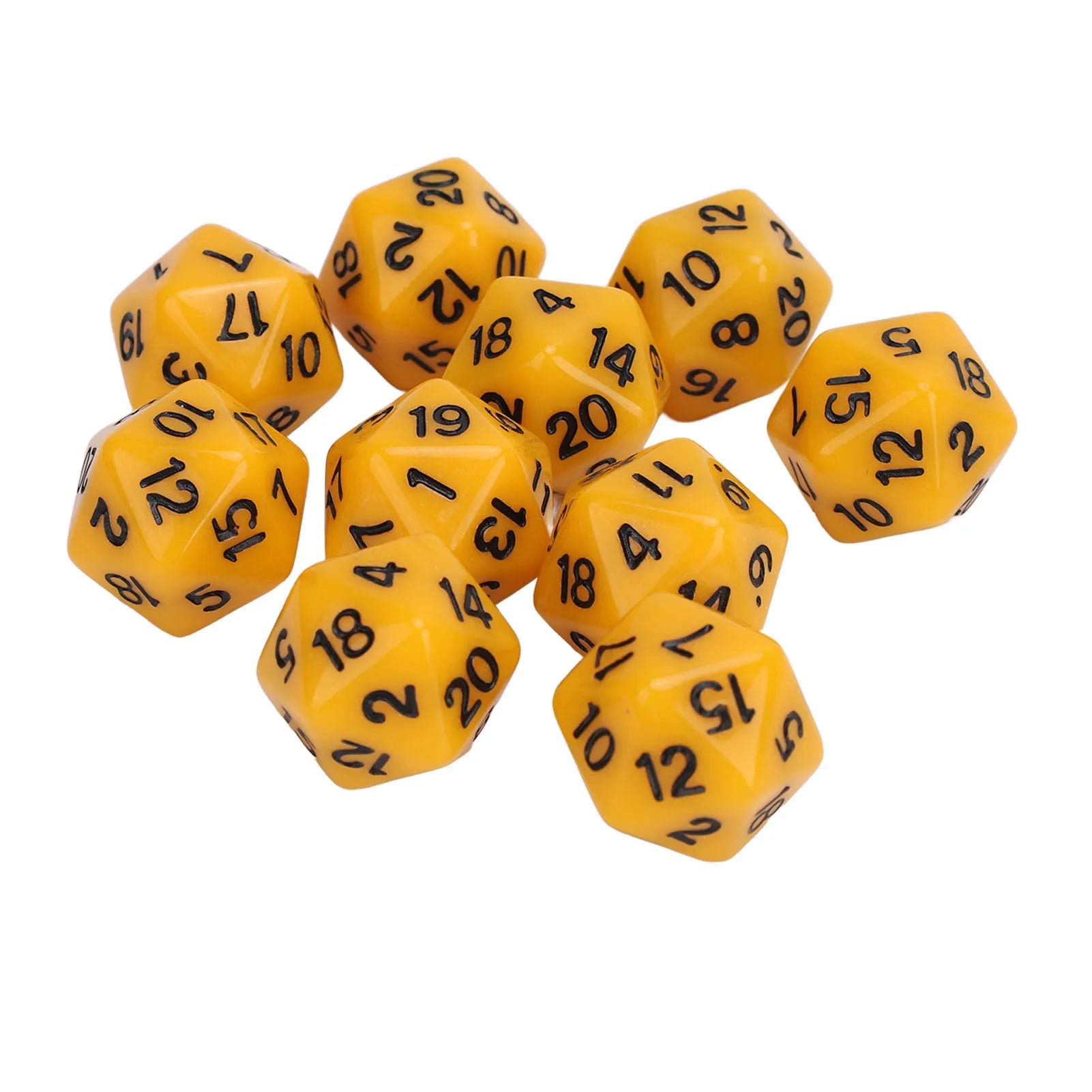 10PCS Polyhedral Dice Set Plastic Lightweight 20 Sided Dice for Role Playing Table Games Polyhedral Dice 1-20 Number