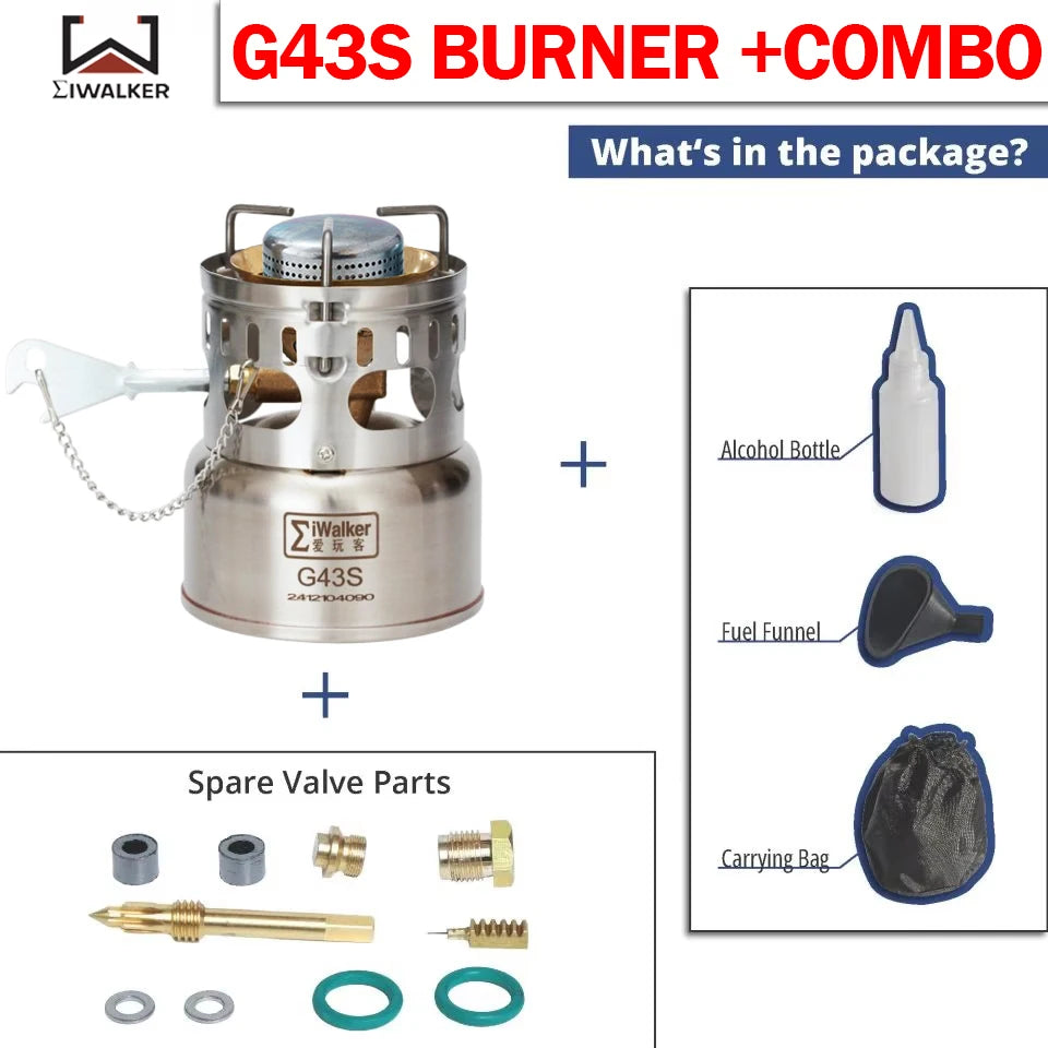 IWALKER G43 G43S Camping Stove Outdoor Gasolin e Stove Burner Silent Burner for Travel Picnic Emergency