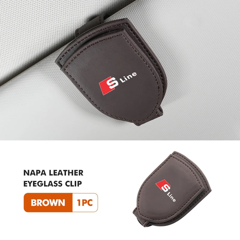 Car Sun Visor Glasses Universal Holder Clip Auto Accessories For Audi Quattro A4 A5 Q5 A1 Q7B6 B8 B7 B9 B5 A3 8P 8V 8L A6