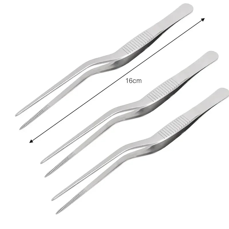 Kitchen Tongs Kitchen Utensil BBQ Tweezer Food Clip Kitchen Bar Chief Tongs Stainless Steel Portable for Picnic Barbecue Cooking
