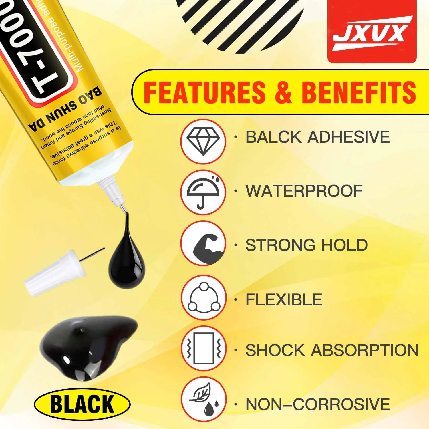 Jxvx 15/50/110ml Black T7000 Battery Cover Mobile Phone Tablet Repair Lcd Frame Adhesive Electronic Component Glue