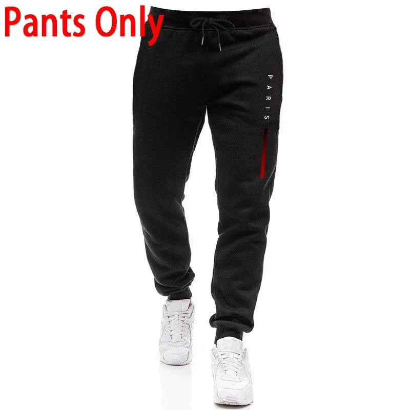 Paris Fashion Men's Hoodies Set Daily Casual Sports Hooded Sweatshirt and Jogger Pants Male Urban Trend Warm Pullover Tracksuit