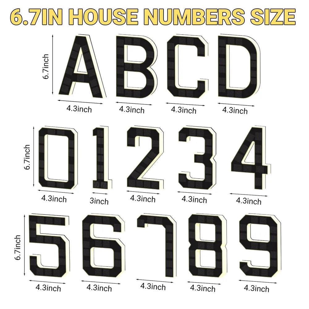 17CM Solar House Number Lights,House Sign Light Sensor, Address Sign Solar House Number Sign Led Address Number for Outdoor
