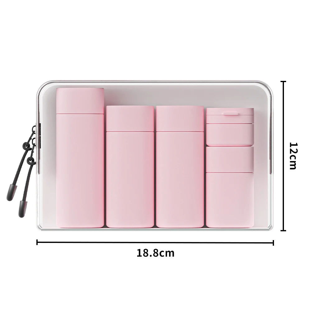 7Pcs TPU Style PE Cosmetic Dispenser Bottle Travelling Set Shampoo Shower Gel Empty bottles Lotion Cream Bottles