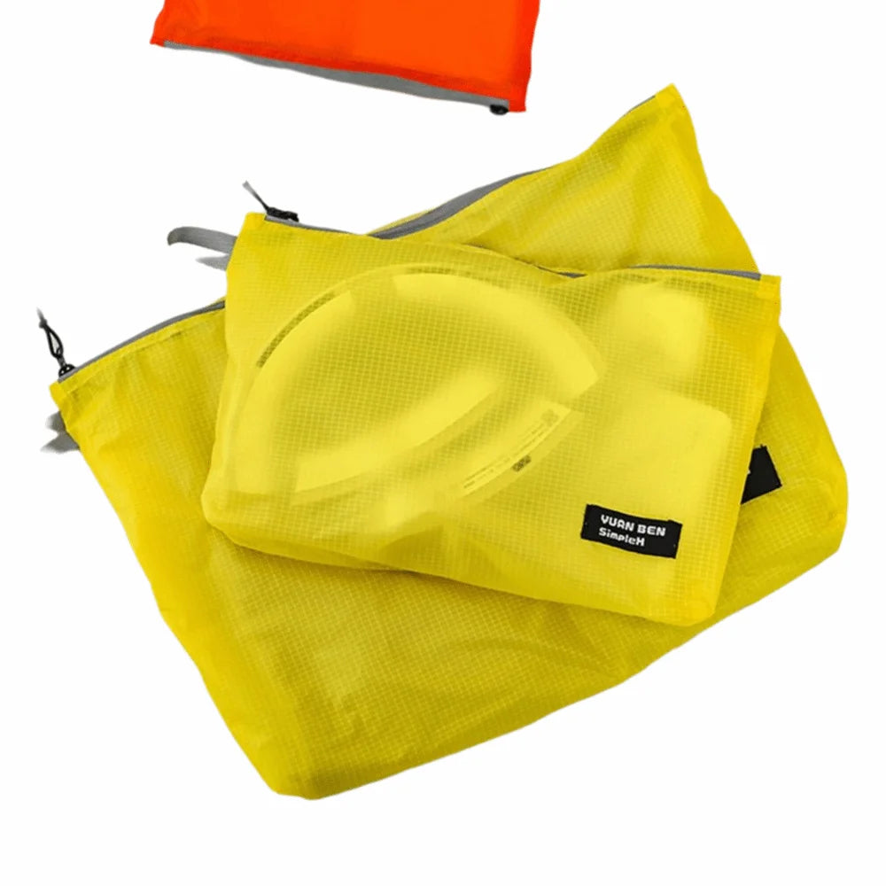 Silicone-coated Luggage Storage Bag Ultra-lightweight Multifunctional Clothing Sorting Bag Nylon Yellow Orange
