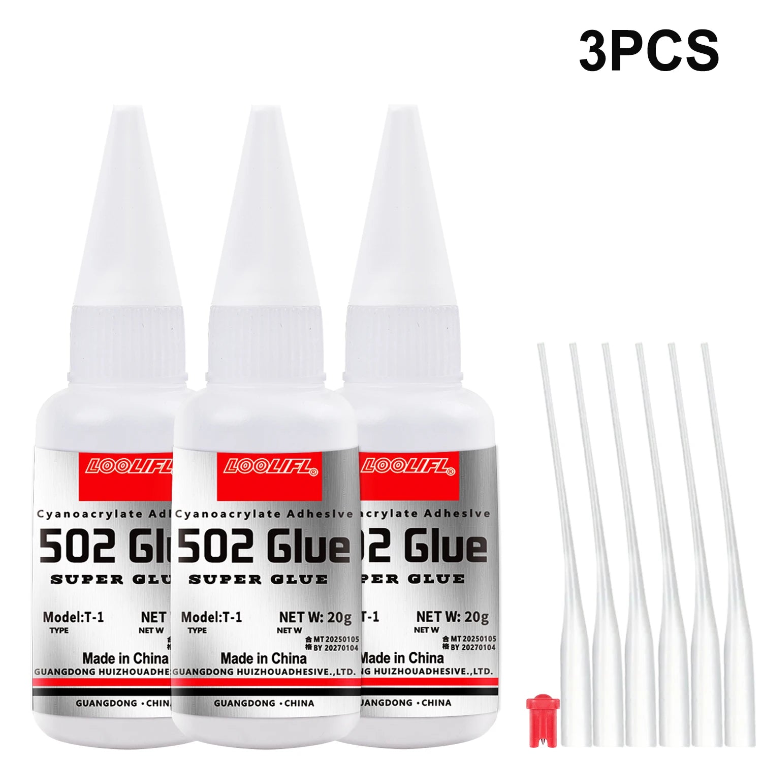 LOOLIFL1-10pcs 502 Super Glue Instant Quick-drying Cyanoacrylate Adhesive Leather Rubber Wood Metal Strong Bond Liquid Glue Tool