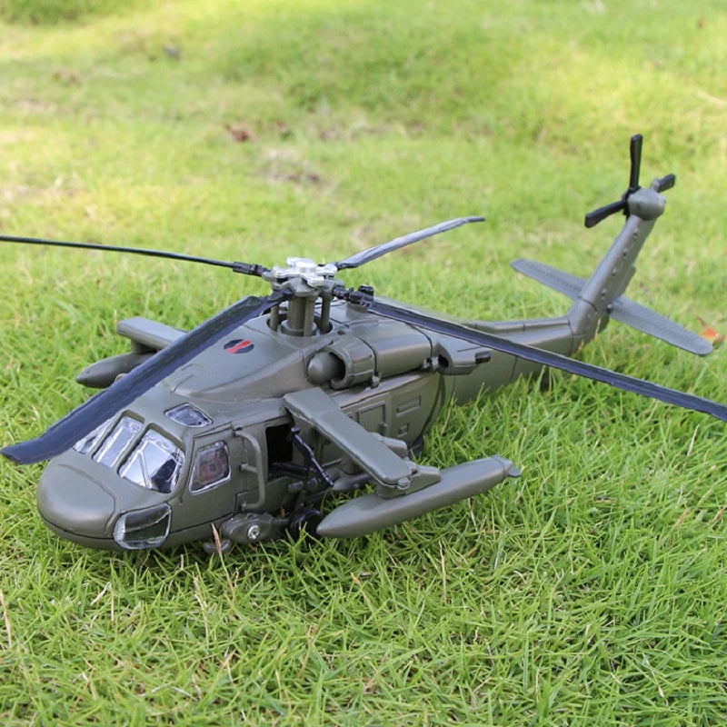 UH-60 Combat Helicopter Simulation Diecast & Toy Vehicles Sounds & Light 1:64 Alloy Military Collection Model Metal Airplane