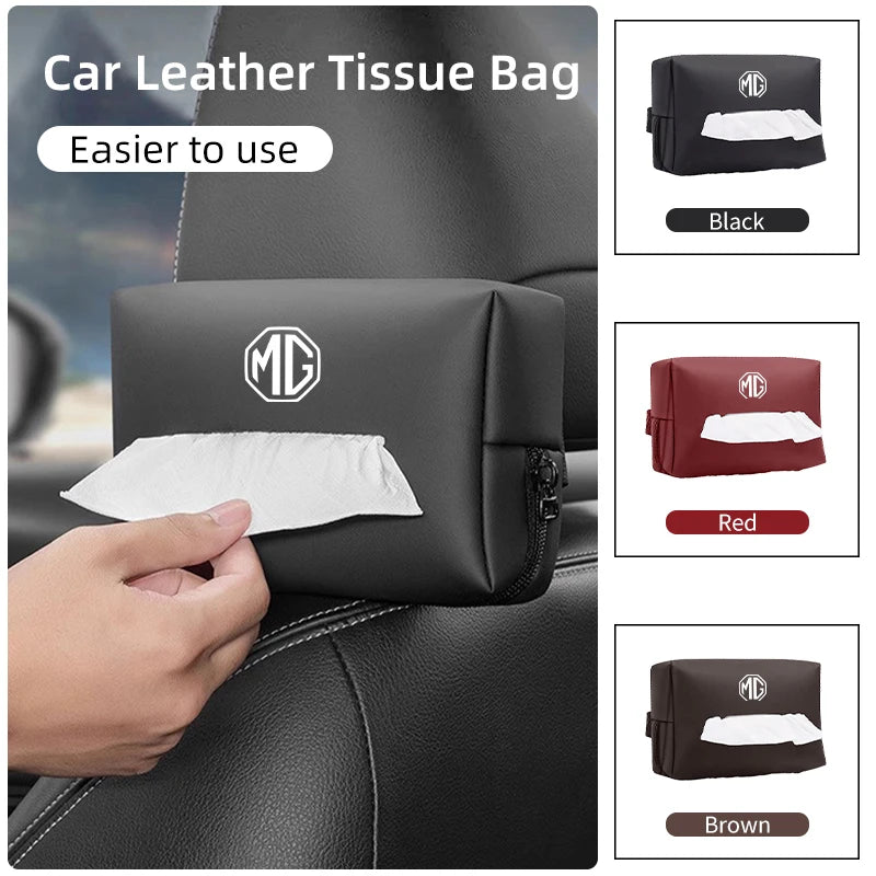 Car Seatback Tissue Box Holder Armrest Paper Case Napkin Storage Bag For Morris Garages MG 6 3 5 7 TF ZR ZS HS GS RX8 350 550