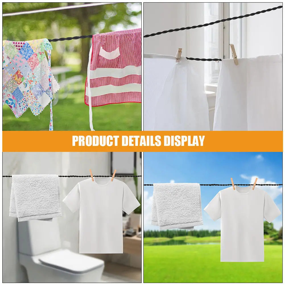 2Pcs Clothesline Elastic Portable Clothes Drying Rope Camping Travel Outdoor Laundry Line Adjustable Travel Clothesline