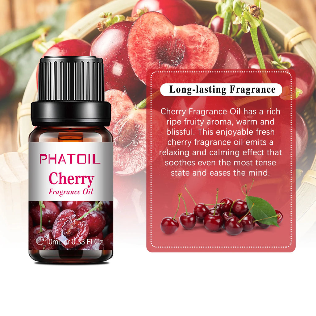 PHATOIL 1/2/6/10pcs 10ml Fruity Fragrance Oil For Aromatherapy Cherry Apple Strawberry Mango Coconut Lemon Fragrance Aroma Oils