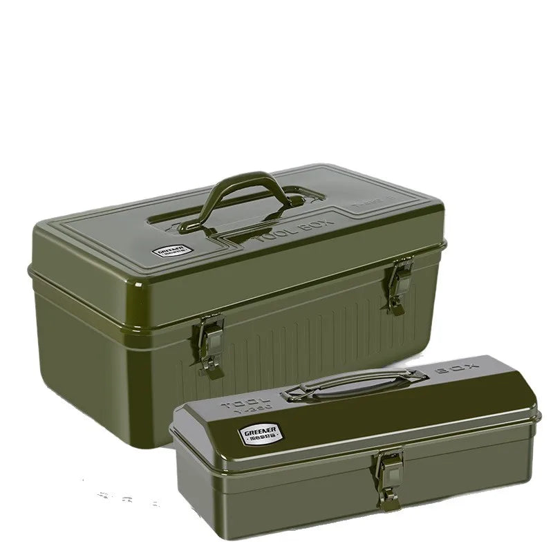 Heavy Duty Multipurpose Tool Box Iron Durable Storage Organizer Case for Workshop Home Outdoor Use Hardware Tool Storage
