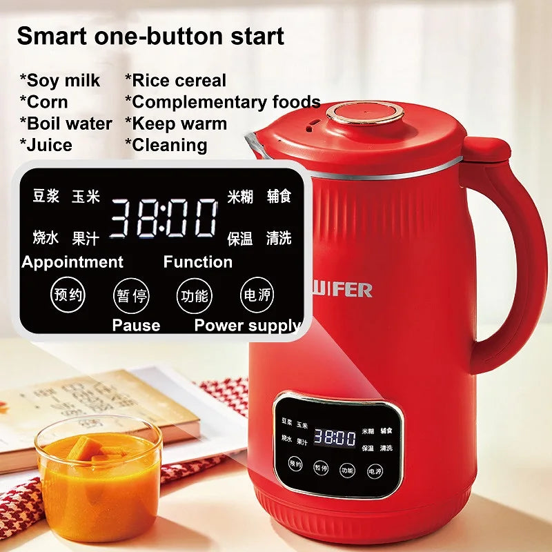 1500ml Soy Milk Machine12h Appointment Filter-free Wall Breaking Machine Mixer Home Electric Juicer Multifunctional Food Process