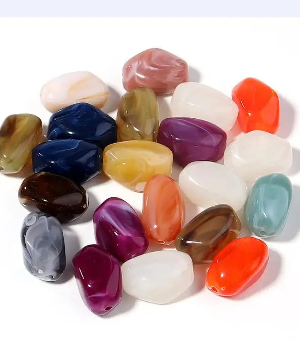 20pcs 12x21mm Irregularity Acrylic Beads Spacer Loose Beads For Jewelry Making DIY Bracelet Earrings Accessories