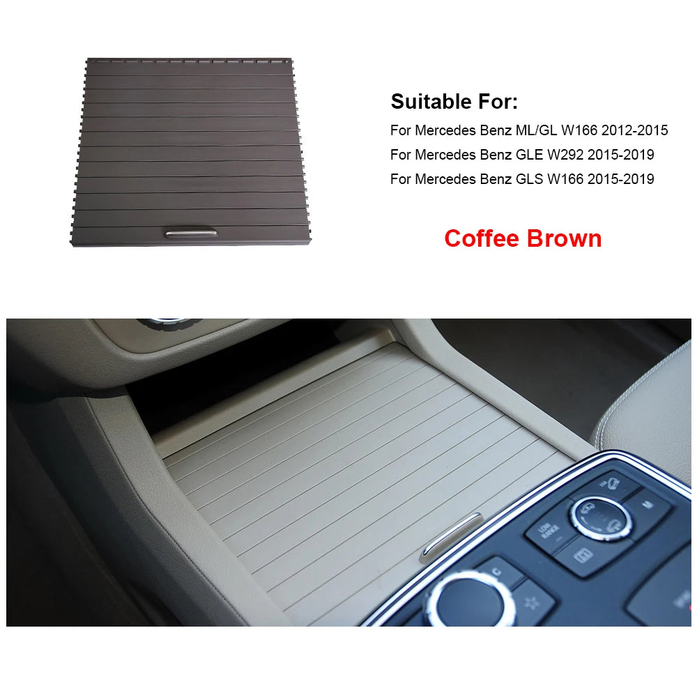 Center Console Shutters Cup Holder Slide Roller Blind Cover For Mercedes Benz ML GL GLE GLS Class W166 W292 16668058029051