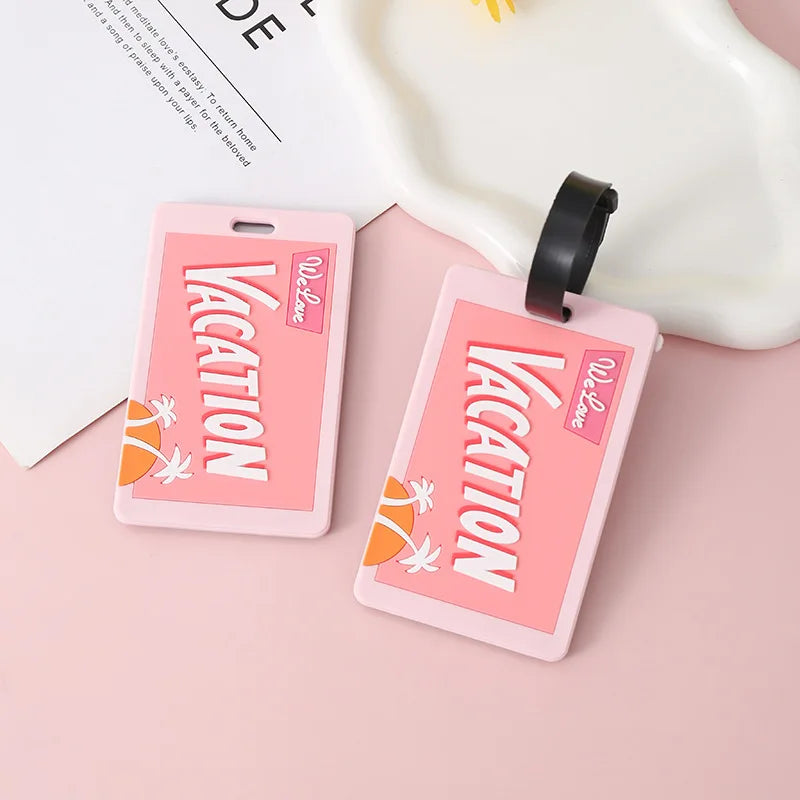 Silicone Letter Cute Luggage Tag Travel Luggage Tags Name Address Lable Suitcase Tag Travel Bags Holiday Travel Accessories