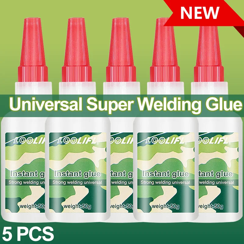 LOOLIFL Cyanoacrylate Super  Glue Welding 50ml Instant Fast Adhesive Universal Welding Super Glue Plastic Wood Metal Rubber
