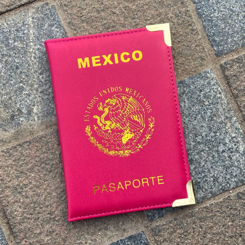 Mexico Passport Cover Metal Edges and Corners Passport Holder Travel Wallet Women Fashion Covers for Passports