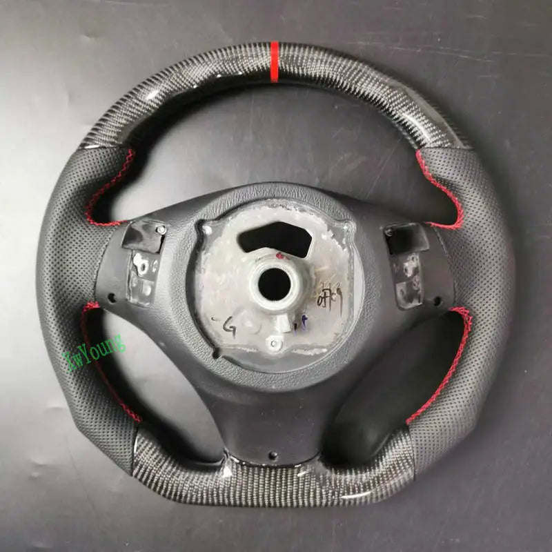 For BMW E84 E83 E84 E87 E88 E89 E90 E92 E93 (With Paddle Shift Holes) 100% Real Carbon Fiber Car Steering Wheel  (No Heated)