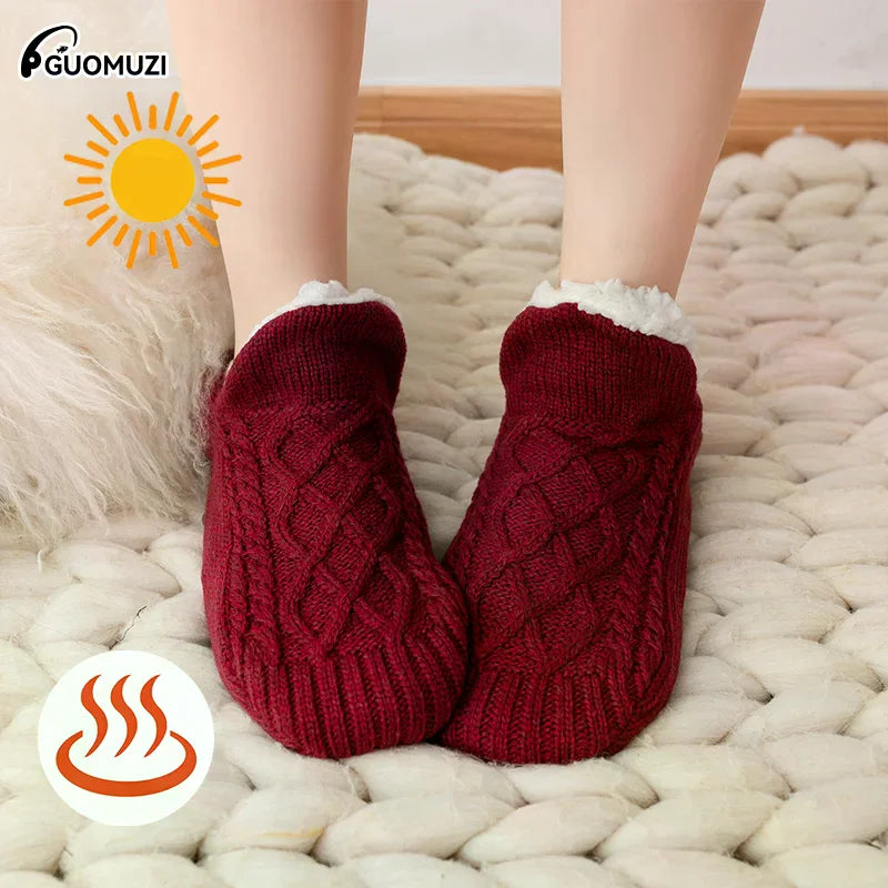 ※ Electric Heated Fleece Socks Slippers For Men Women, Winter USB Heating Pad Knitted Socks Foot Heater
