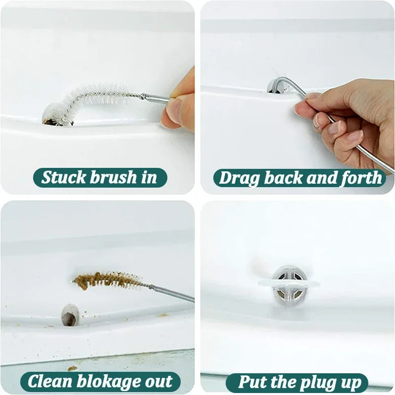Refrigerator Drain Clean Brush Wash Brush Suction Syringe Hose Fridge Cleaner Stick Dredge 1.5M Drain Hole Kit Cleaning Tools
