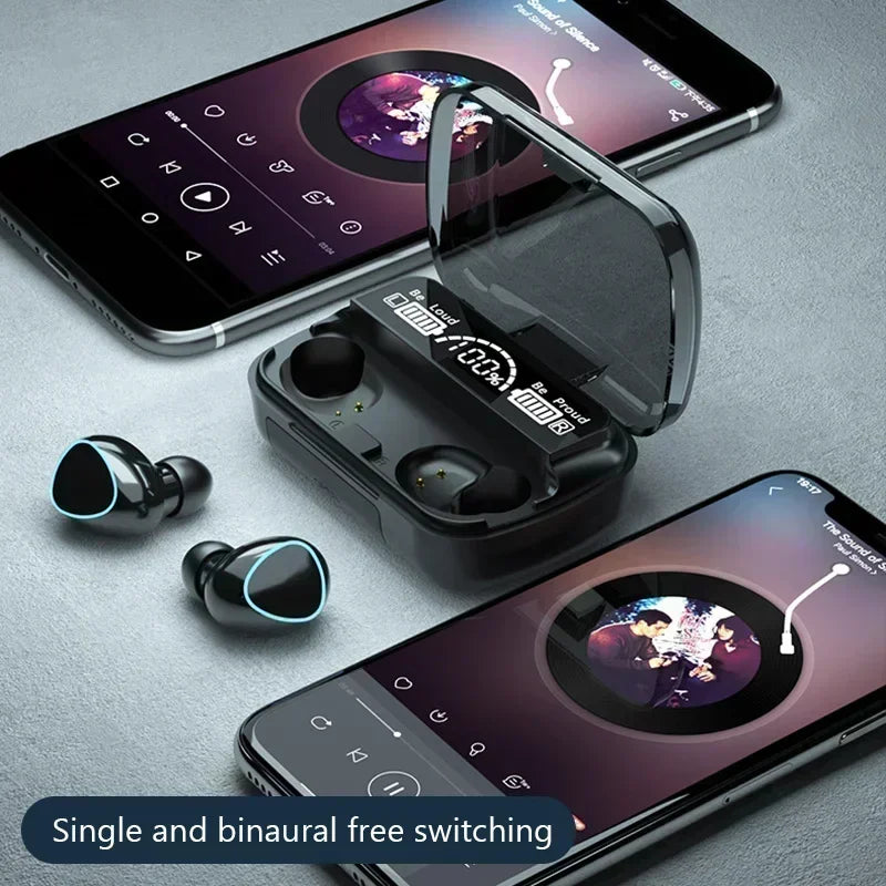 New Bluetooth headset M10 hands-free LED Dispay headset Bluetooth HiFi stereo music wireless earplug waterproof game headset