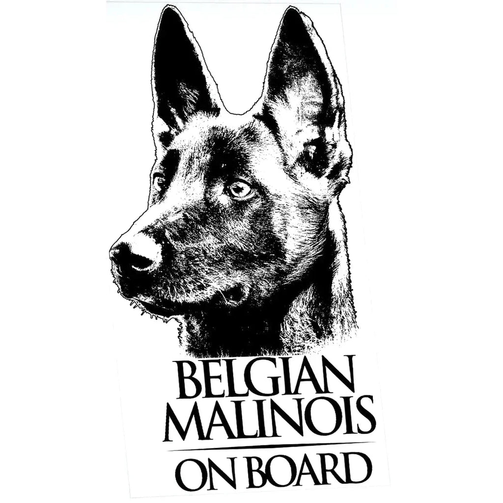 Belgian Malinois Clear Vinyl Decal Sticker for Window, Mechelaar Shepherd Dog Sign Art Print for Nissin Stickers