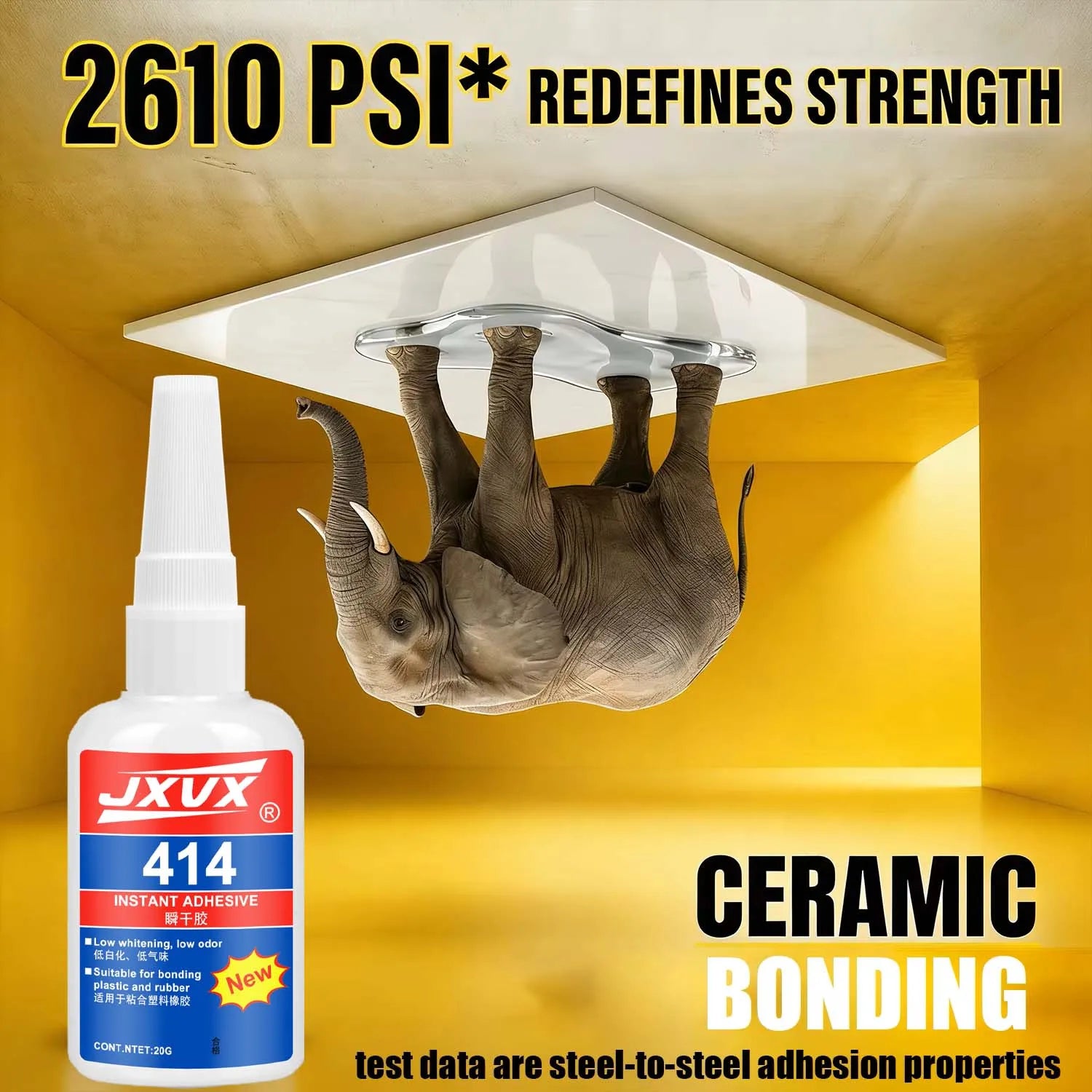 414 Super Glue Cyanoacrylate Instant Adhesive Quick-drying Strong Bond for Plastic Rubber Metal Wood Glass Liquid Glue Tool 20g.