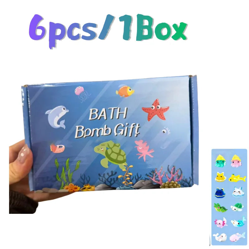 Children’s  Bath Bombs Set Bath Gift with Hidden Toys Safe Ocean Bubble Bath Perfect for Sensory Play Bathtime Fun
