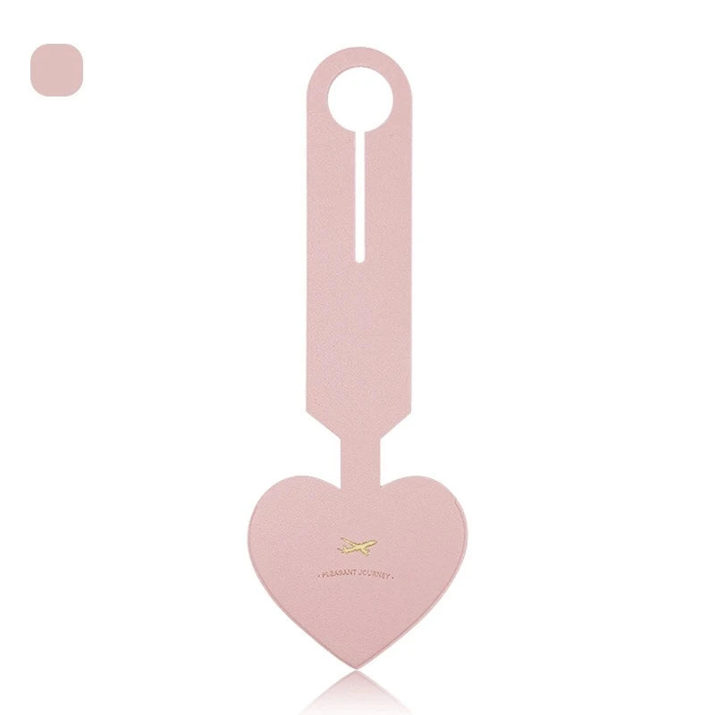 PU Heart Travel Luggage Tags Leather Solid Luggage Tags Luggage Boarding Tags Travel Accessories Packing Bags