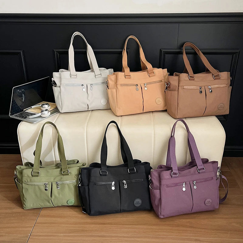 Nylon Solid Zipper Large Capacity Casual Tote Bag Multifunctional Durable Crossbody Bags Sweet Daily Commute Versatile Bags