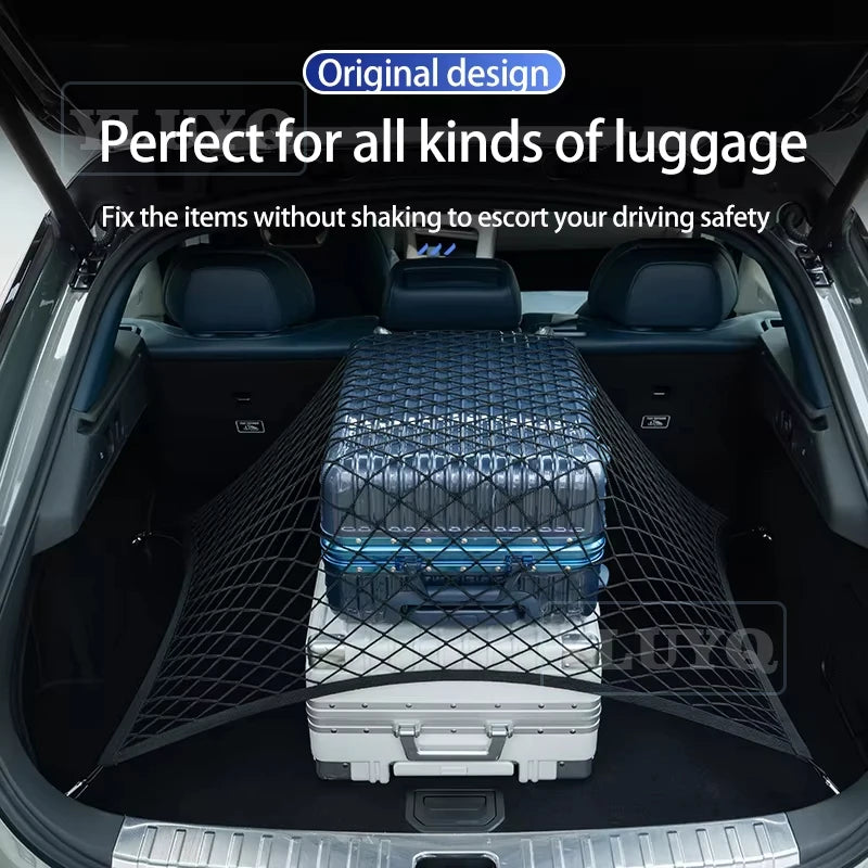 Trunk Net Pocket for Volkswagen Taos 2021-2025 Car Trunk Luggage Fixing Net Elastic Nylon Anti-Slip Car Interior Accessories