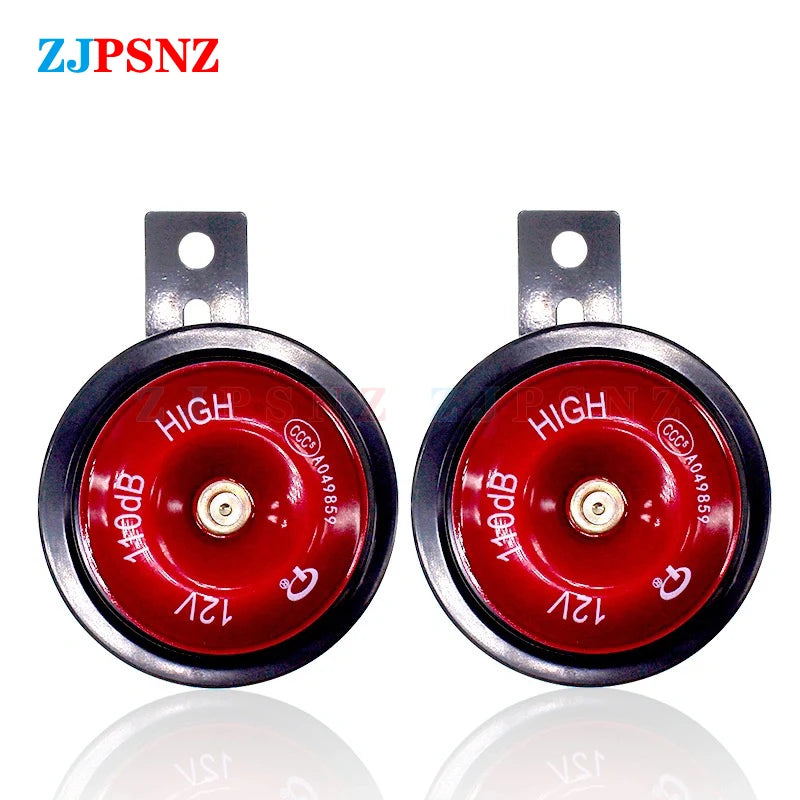12V Motorcycle E-bkie Scooter Horn Super Loud Horn Waterproof Moped Dirt Bike Electric Vehicle Air Round Horn Motorbike 110db