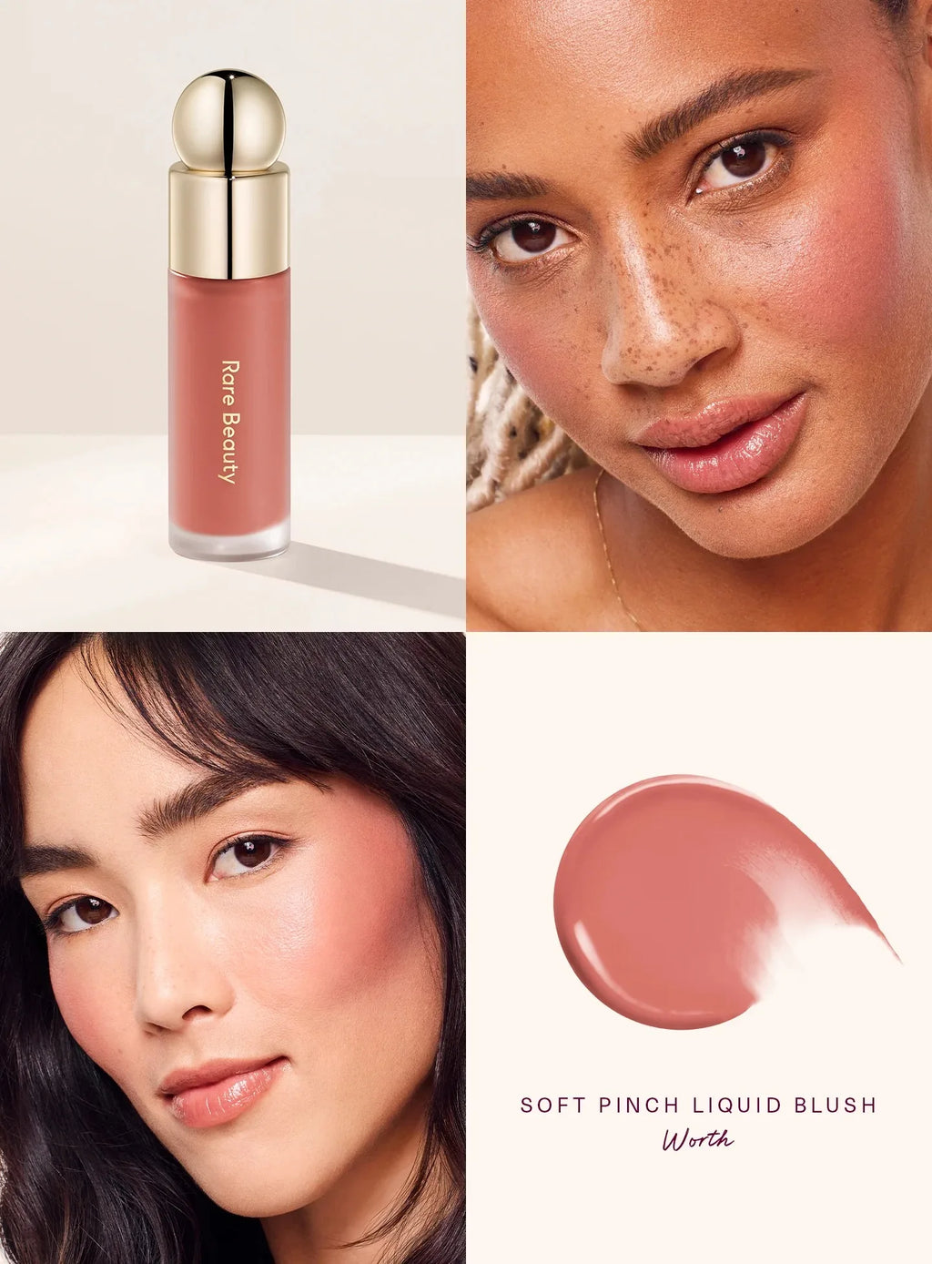 Rare Beauty Soft Pinch Liquid Blush Silky and Glides On Smoothly Long Lasting Plump Makeup Hope Love Virtue Happy Wonder Worth