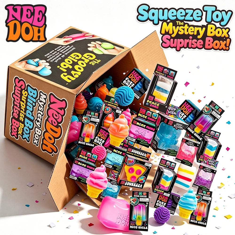 2026 NeeDoh Schylling Squeez Toy Squishy Blind Box Multi Slow-Rising Squishy ADHD Stress Relief Fingertip Toy Mystery Box Gift