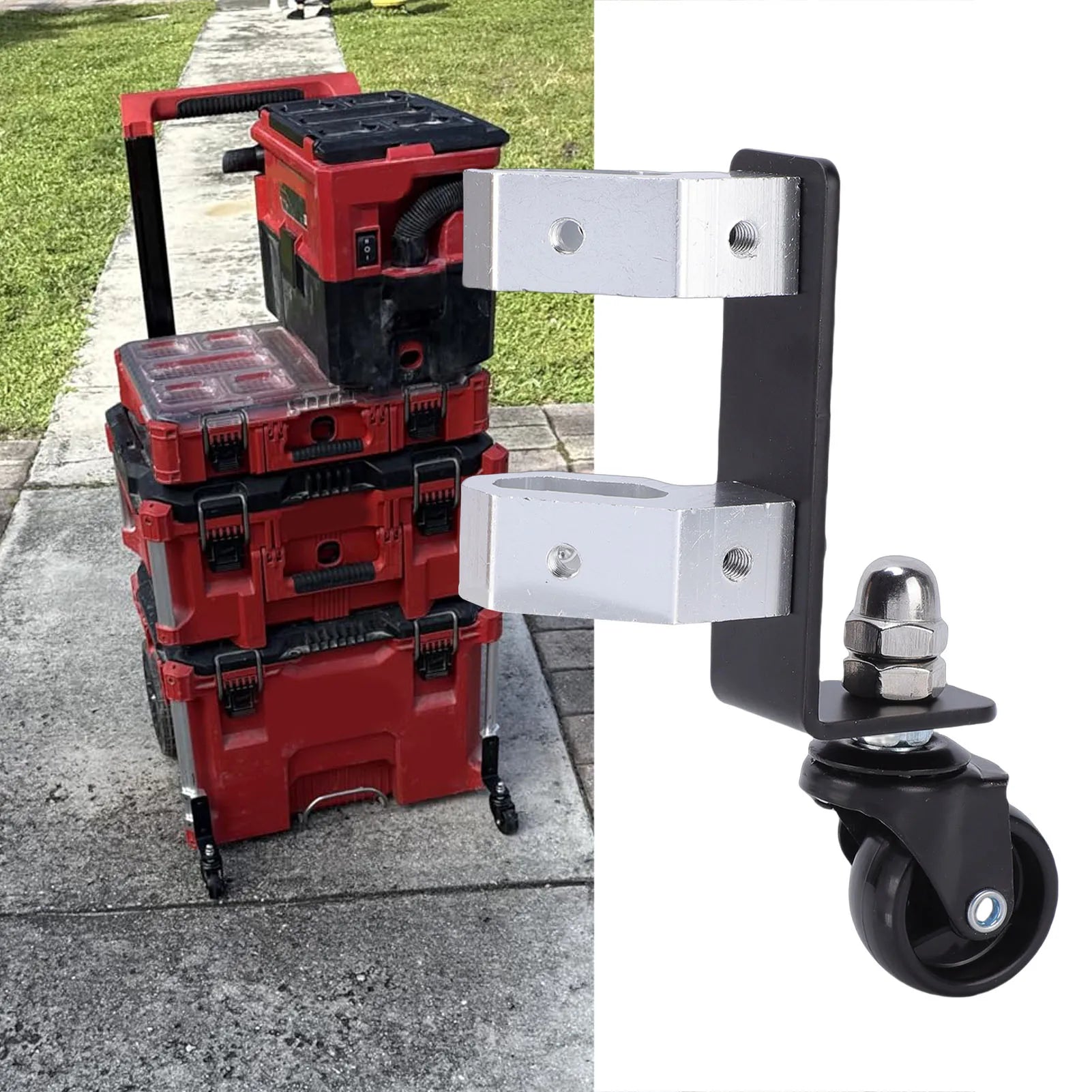2pcs Toolbox Front Wheels Kit with Brake Replacement for Packout Tool Box 360 Degree Rotation Caster Wheel 200lbs Capacity