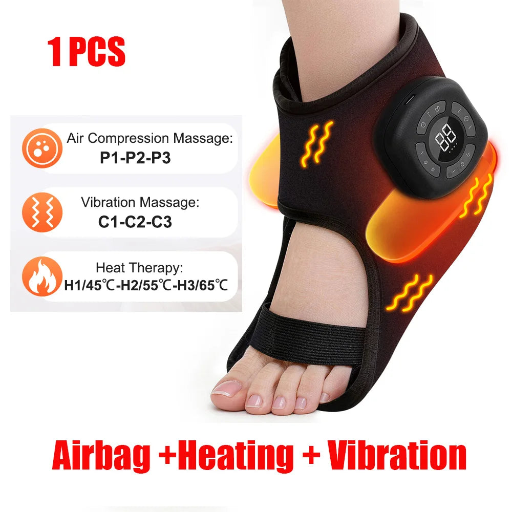 Wireless Air Pressure Ankle Massager Electric Heating Vibration Massage Airbag Compression Foot Ankle Muscle Relaxation Care
