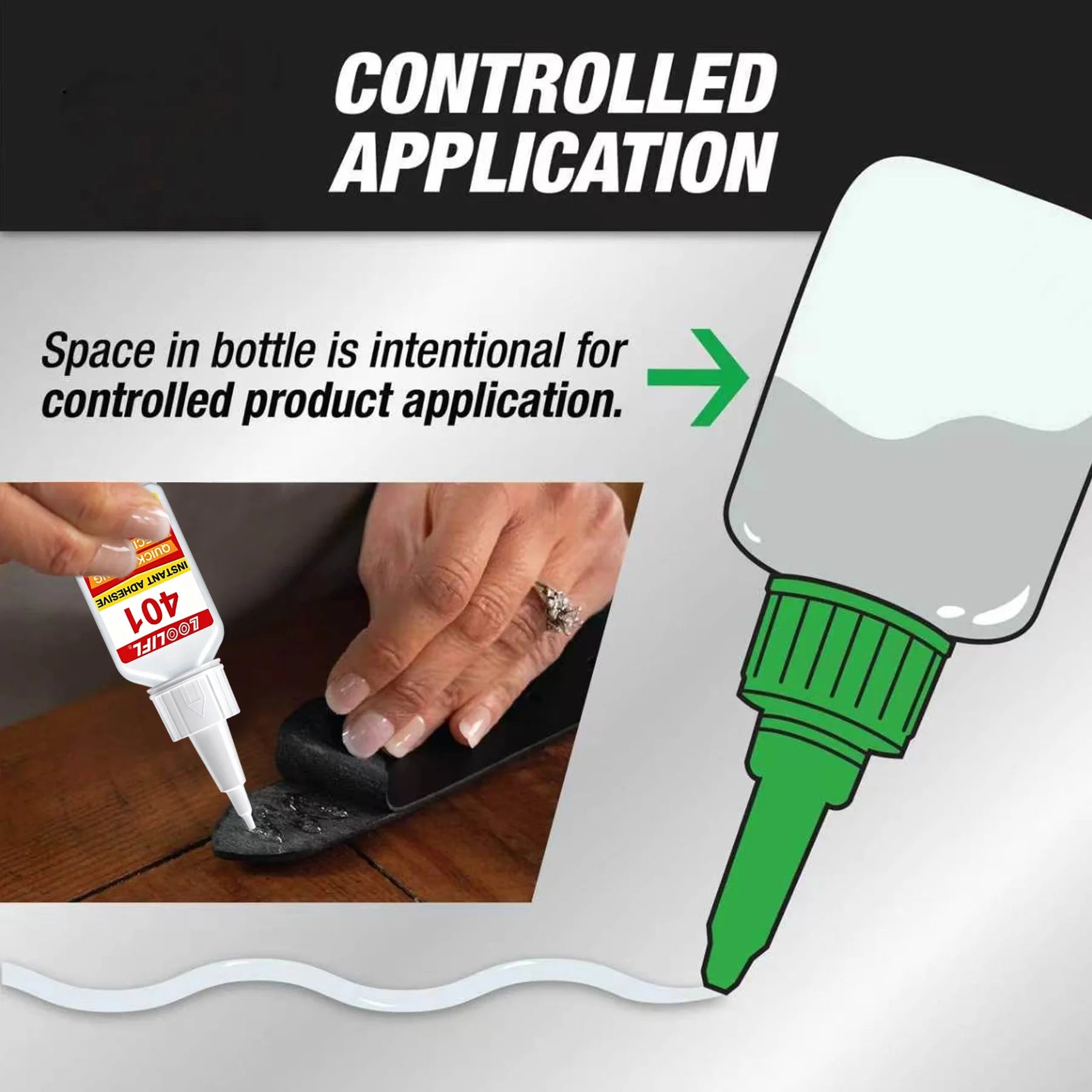 20g 401 Instant Super Glue Quick Dry, Universal Strong Bond Adhesive with Precision Tips for Multi-material Repair